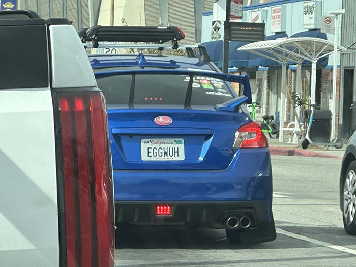 EGGWUH vanity license plate meaning Egg Wuh