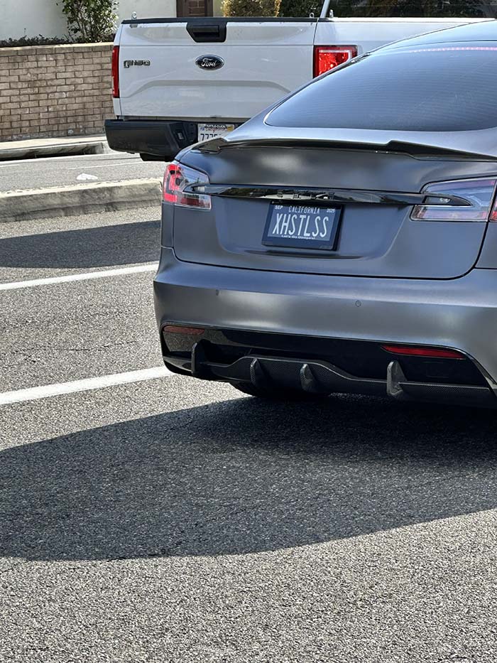 XHSTLSS vanity license plate meaning Exhaustless