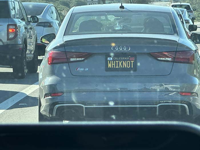 WHIKNOT vanity license plate meaning Why Not?