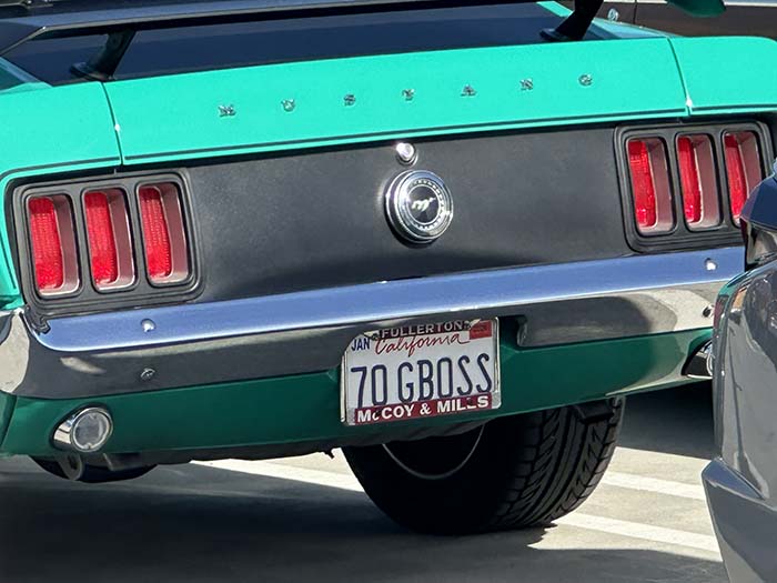 70GBOSS vanity license plate meaning 1970 Green Boss (Mustang)