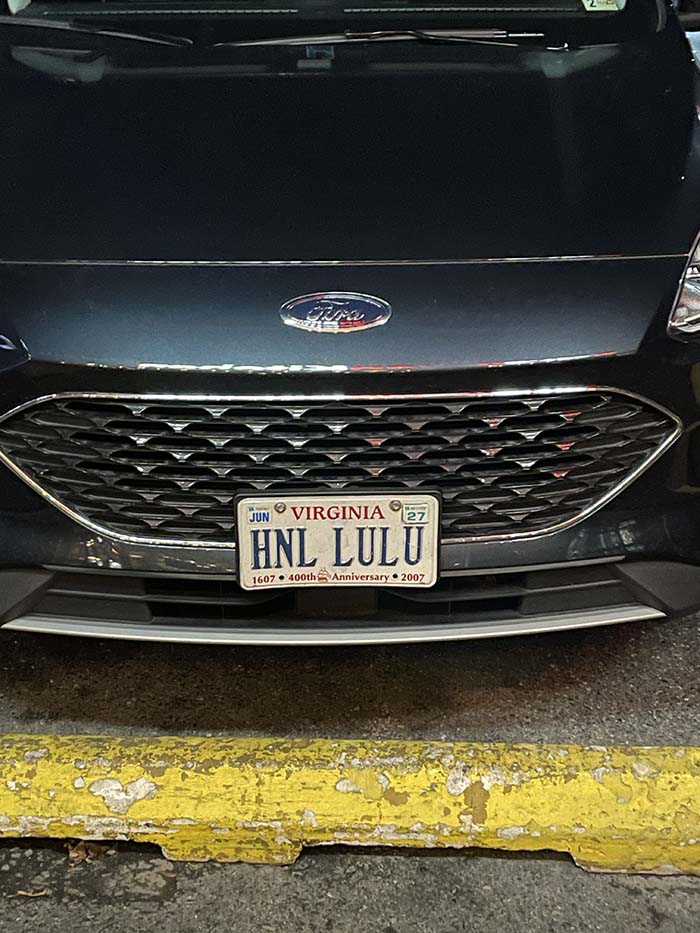 HNLLULU vanity license plate