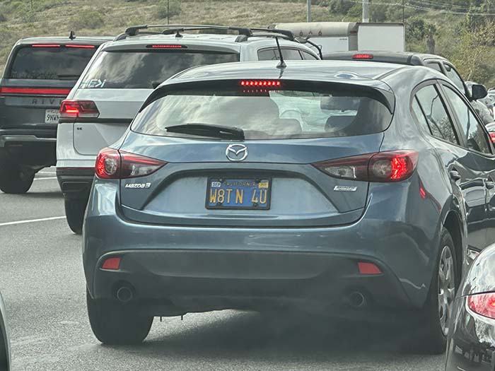 W8TN4U vanity license plate meaning Waitin' For You