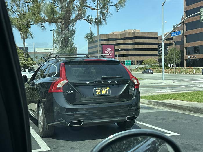 SOWHT vanity license plate meaning So What