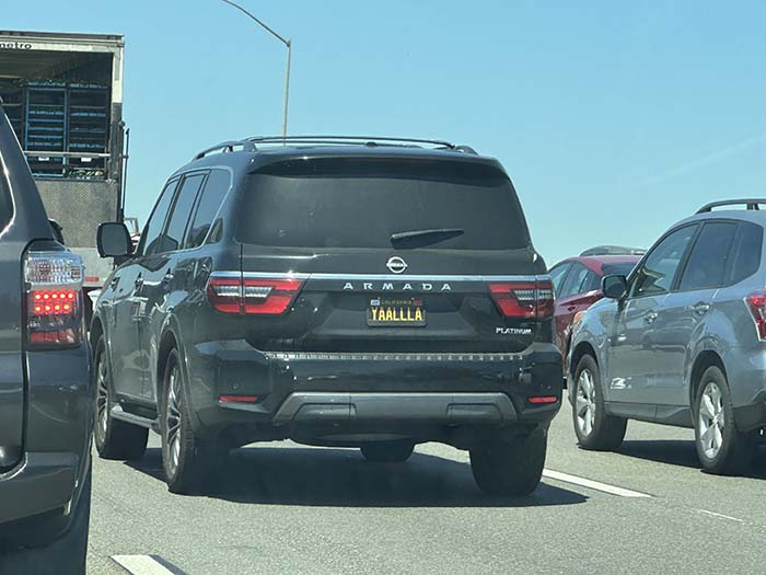 YAALLLA vanity license plate