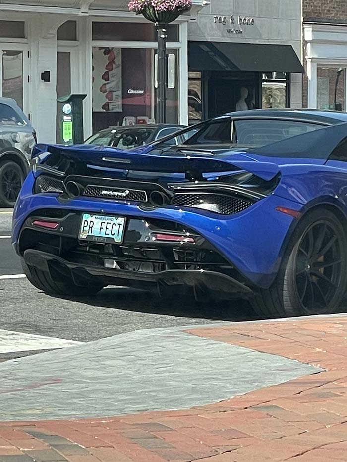 PRFECT vanity license plate