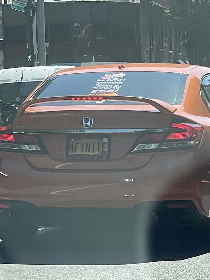 NFYNITE vanity license plate meaning Infinite