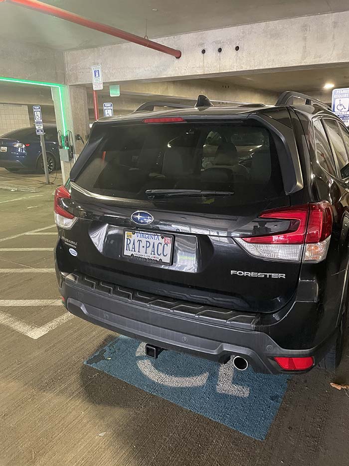 RATPACC vanity license plate
