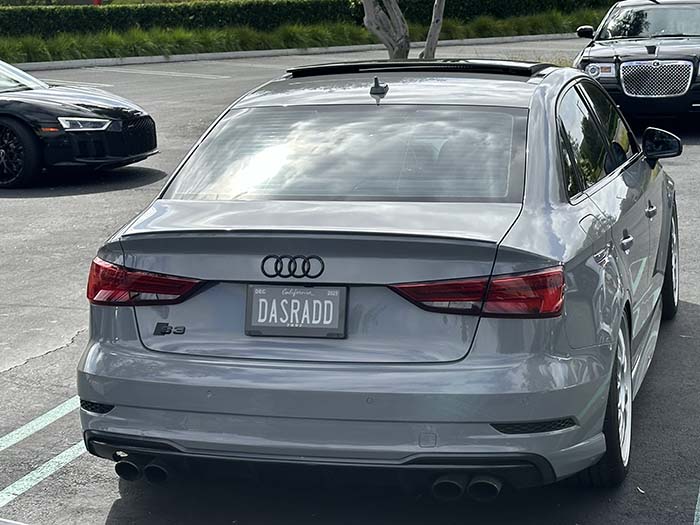 DASRADD vanity license plate meaning That's Rad!