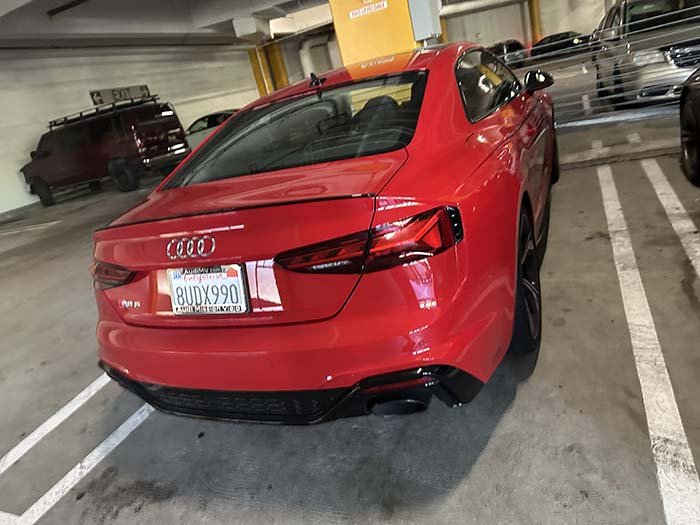 8UDX990 vanity license plate meaning RS5