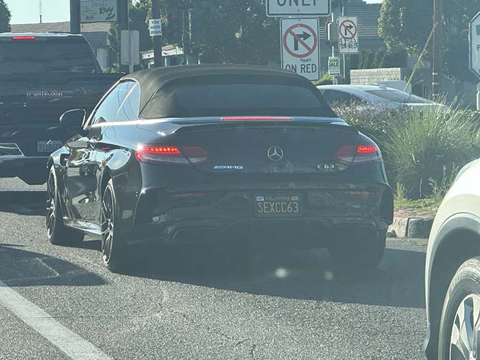 SEXCC63 vanity license plate meaning Sexy (Mercedes Benz AMG) C63
