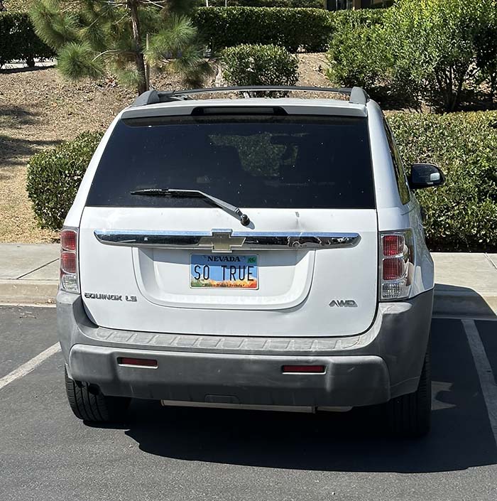 SOTRUE vanity license plate