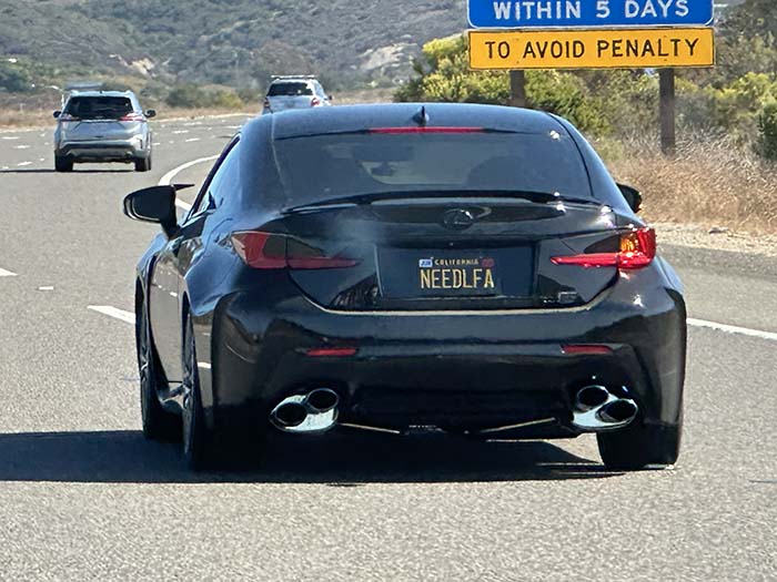 NEEDLFA vanity license plate meaning (I) Need (a Lexus) LFA