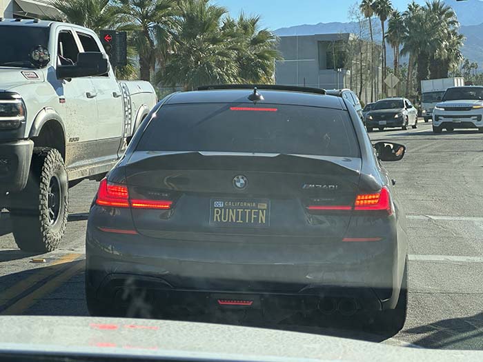 RUNITFN vanity license plate meaning Run It FN