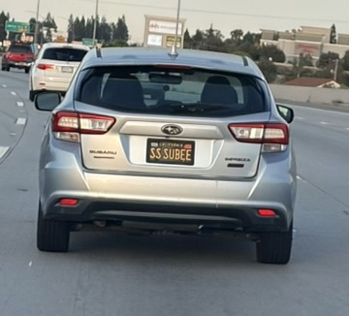 SSSUBEE vanity license plate meaning Sus Subaru