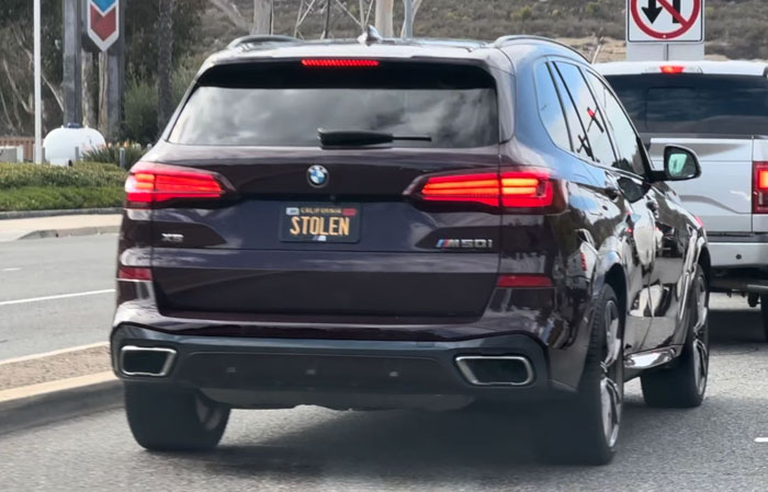 STOLEN vanity license plate