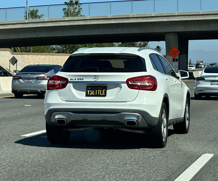 YSETTLE vanity license plate