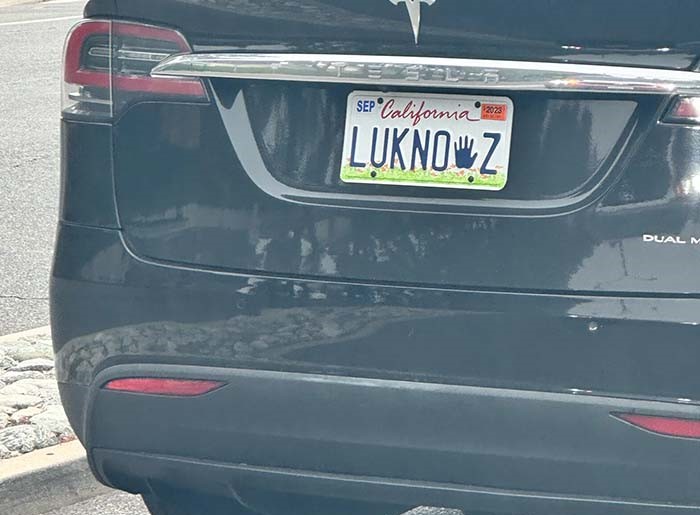 LUKNOZ vanity license plate